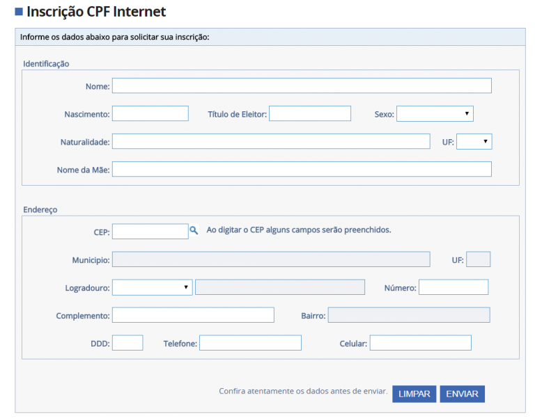 Como tirar CPF pela internet